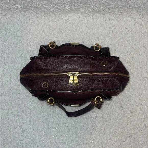 Coach Dreamer 36 Border Rivets Large Mixed Leather Suede Shoulder Bag in Brown - Picture 10 of 16